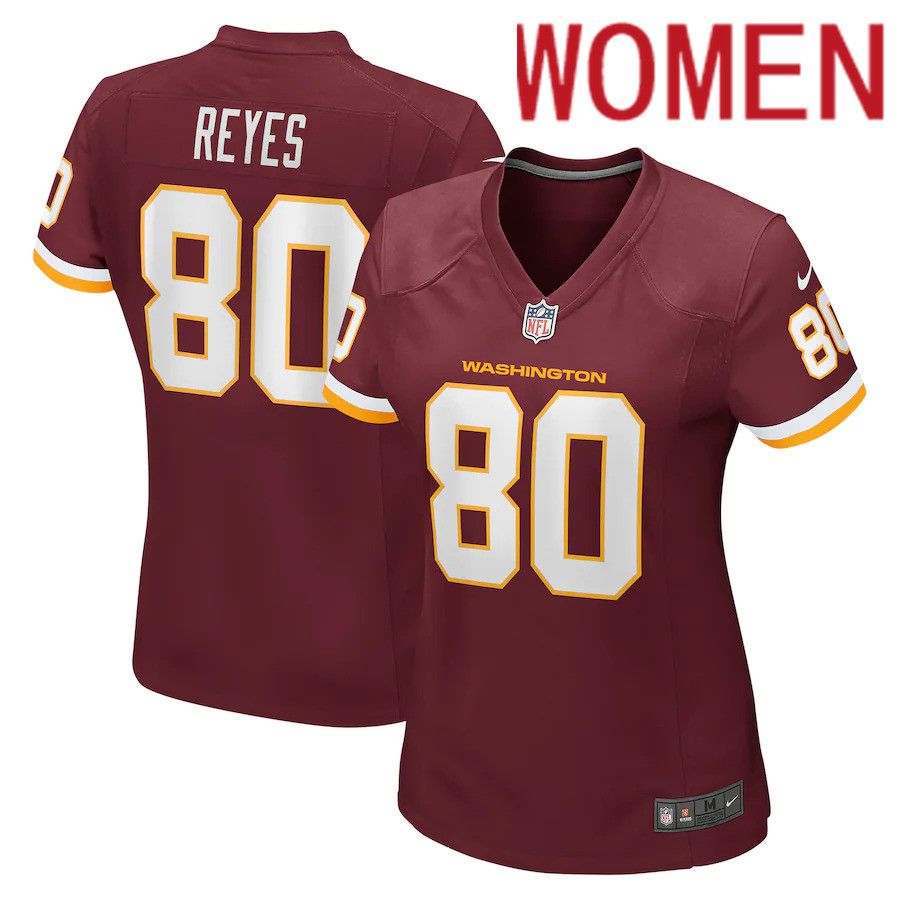 Women Washington Redskins #80 Sammis Reyes Nike Burgundy Game NFL Jersey